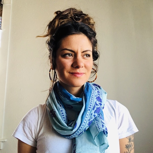 Accessories - Blue and purple elephant scarf, 100% cotton Accessories - Blue and purple elephant scarf, 100% cotton